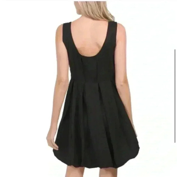 Cynthia Rowley, black linen mini bubble dress - Picture 2 of 4